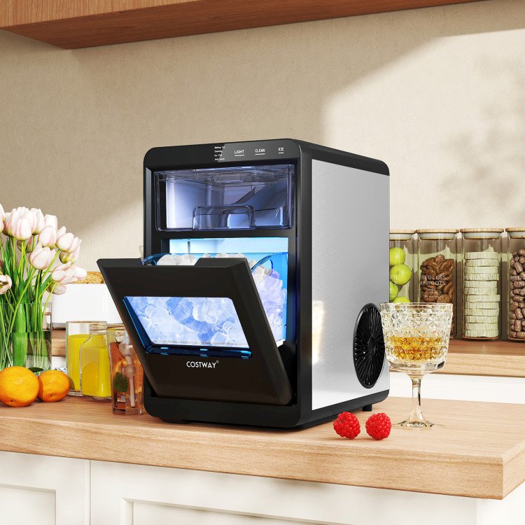 Nugget Ice Maker Countertop with Soft Chewable Pellet-Black view 2