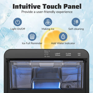 Nugget Ice Maker Countertop with Soft Chewable Pellet-Black view 8