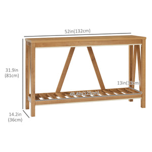 52" Console Table, Farmhouse Narrow Entryway Table with Storage Shelf – view 9