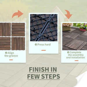 27 Pcs Wood Interlocking Deck Tiles, 12 x 12in Outdoor Flooring Tiles for Indoor and Outdoor Use – view 5