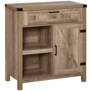 Rustic Barn Door Storage Cabinet Modern Farmhouse Buffet Sideboard for Kitchen & Dining Room Dark Oak – view 8