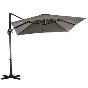 8' x 8' Square Patio Hanging Offset Umbrella with 360° Rotation – view 3