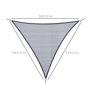 Triangle 10' Canopy Sun Sail Shade Garden Cover UV Protector Outdoor Patio Lawn Shelter with Carrying Bag Grey