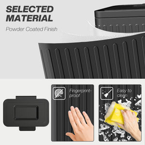Trash Can, 2 x 5.3 Gallon (2 x 20 L) Garbage Can with Soft-Close Lid, Removable Inner Buckets for Kitchen Home Office