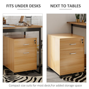 2 Drawer File Cabinet with Lock and Keys, Mobile Vertical Filing Cabinet with Wheels and Drawers – view 4