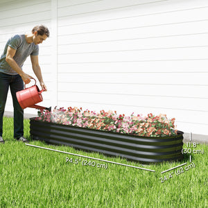 4.9 x 2 x 1ft Galvanized Raised Garden Bed Kit, Metal Planter Box with Safety Edging, Black – view 37