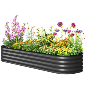 4.9 x 2 x 1ft Galvanized Raised Garden Bed Kit, Metal Planter Box with Safety Edging, Black – view 29