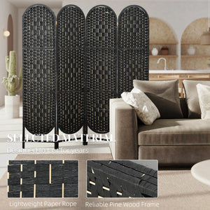 Bohemian Privacy Screen, Folding Room Divider with 3 Panels and Arched Top for Bedroom Living Room Office – view 19