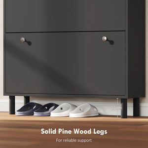 Narrow Shoe Cabinet with 4 Flip Drawers, Shoe Storage Cabinet with Adjustable Shelves, Holds 24β32 Pairs β view 5