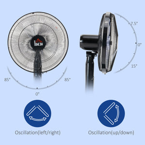 Standing Floor Fan with Remote Control, Stand Up Cooling Fan, Tall Pedestal Electric Fan for Home Bedroom – view 12
