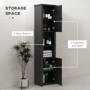 Tall Medicine Cabinet, Freestanding Bathroom Storage Cabinet with Shelves and 2 Cupboards – view 10