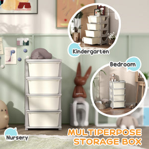 3 Tier Kids Toy Organizer and Storage Bins with 3 Plastic Drawers, Blue