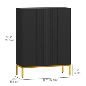 Shoe Storage Cabinet with Adjustable Shelves and Soft-Close Hinges, for 15-20 Pairs of Shoes, Black – view 2