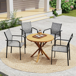 Stackable Patio Chairs Set of 4, Outdoor Dining Chairs with 20" Deep Seat, All Weather Breathable Mesh – view 14