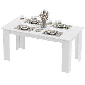47" Kitchen Table for 4-6 People, Dining Table with Wood Effect for Dining Room, Black