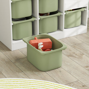 Qaba 3 Layers Toy Storage Organizer Kids Bookshelf Children Toy Storage w/ 6 Plastic Bins