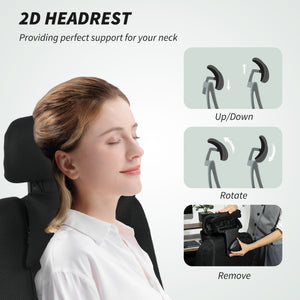Ergonomic Executive High Back Office Chair with Footrest,Lumbar Support,Grey