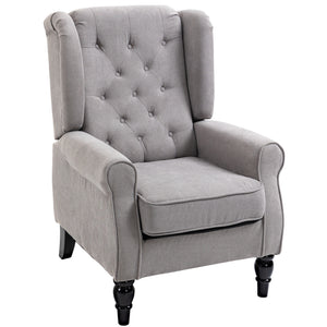 Fabric Accent Chair, Button Tufted Armchair, Upholstered Modern Living Room Chair – view 2