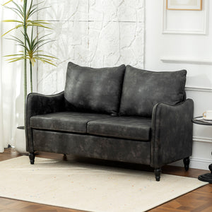 55" Loveseat Sofa, Small 2 Seater Couch with Solid Wood Legs – view 14