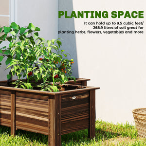 Raised Garden Bed, 47.2" x 47.2" x 19.7" Wooden Elevated Planter Box Outdoor with Legs, for Vegetables – view 11