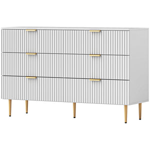 Modern Chest of Drawers 4 Drawer Dresser for Bedroom with Gold Legs and Handles, Black – view 22