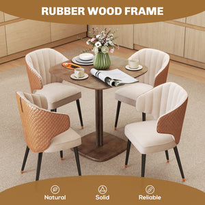 Dining Table for 4 People - Modern Kitchen Table with Wood-Effect Top, 27.6" x 27.6", Dark Brown