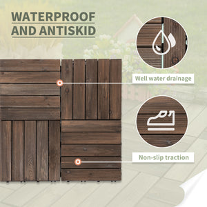 27 Pcs Wood Interlocking Deck Tiles, 12 x 12in Outdoor Flooring Tiles for Indoor and Outdoor Use – view 6