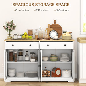 Modern Sideboard, Buffet Cabinet with Storage Drawers, Adjustable Shelves for Living Room, Dining Room, Entryway, White