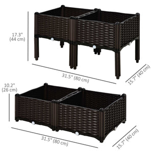 1 Piece Raised Garden Bed PP Raised Flower Bed Vegetable Herb Grow Box Stand Brown – view 23