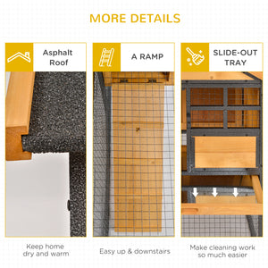 Rabbit Hutch Outdoor, 48"L Large Wooden Bunny Cage with Run, Bite-Resistant Metal Frame – view 7