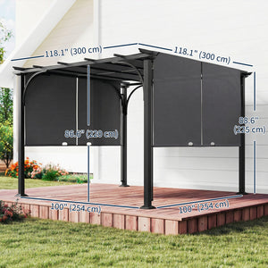 10' x 10' Outdoor Pergola Patio Gazebo Canopy Sun Shelter, Steel Frame, Beige – view 16