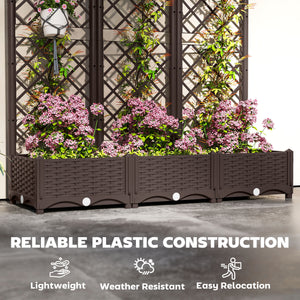 Raised Garden Bed with Trellis, Plastic Raised Flower Bed with Drainage Holes and Drain Plugs – view 19