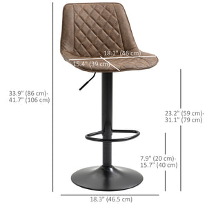 Bar Stools Set of 2, Swivel Counter Height Barstools with Back, Footrest, Adjustable Height, Black – view 9