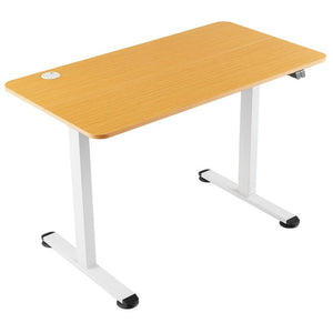 Office Set with 5-Tier Bamboo Ladder Shelf and Electric Standing Computer Desk view 3