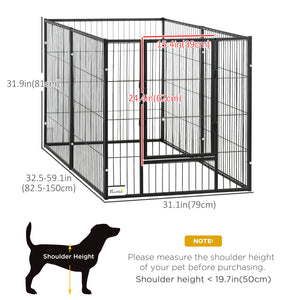 6 Panel 32.5" - 59" x 32" Dog Playpen, Heavy Duty Pet Playpen for Indoor Outdoor, Small and Medium Dogs