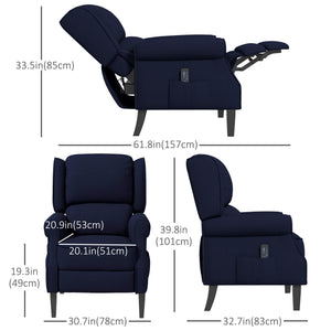 Push Back Recliner Chair, Vibration Massage Recliner for Living Room with Extendable Footrest, Remote – view 2