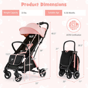 One-Hand Folding Portable Lightweight Stroller with Aluminum Frame view 5