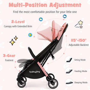 One-Hand Folding Portable Lightweight Stroller with Aluminum Frame view 6