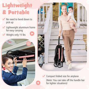 One-Hand Folding Portable Lightweight Stroller with Aluminum Frame view 9