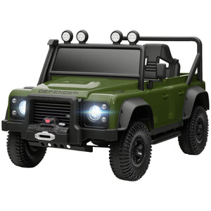 Qaba Land Rover Licensed Kids Ride on Truck with Remote Control, Spring Suspension, LED Lights, 3 Speed for Ages 3-5