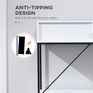 Modern Console Table with 2 Drawers, 2 Tier Entryway Table with storage Shelf, Narrow Sofa Table for Living Room, Hallway, White