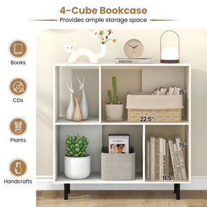 Open Shelf Bookcase with 4 Compartments-White view 6
