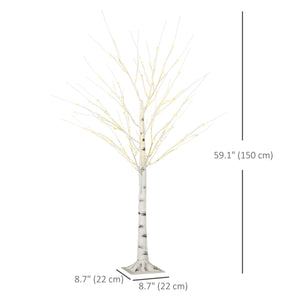 5 ft Artificial Birch Tree Light with Pre-Lit LED Light for Home Party, Indoor and Covered Outdoor Use