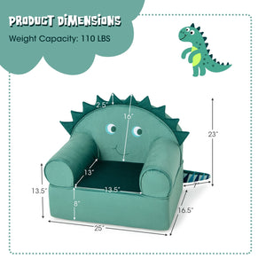 Original Kids Sofa with Armrest and Thick Cushion-Green view 5