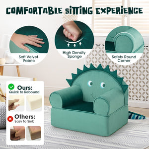 Original Kids Sofa with Armrest and Thick Cushion-Green view 8