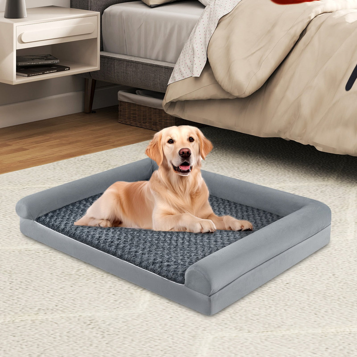 Orthopedic Foam Dog Bed Large Dog Sofa Couch with Removable Cover-L view 2