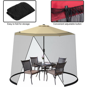 9 -10 Feet Outdoor Umbrella Table Screen Mosquito Bug Insect Net view 5