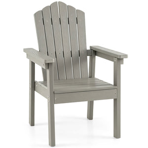 Outdoor Adirondack Chair with High Backrest and Wide Armrests for Deck Poolside-Silver