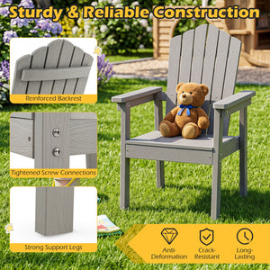 Outdoor Adirondack Chair with High Backrest and Wide Armrests for Deck Poolside-Silver view 7
