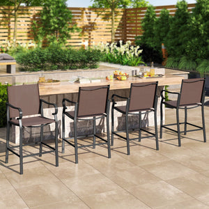 Outdoor Counter Height Bar Stools Set of 4 with Breathable Mesh Fabric view 2